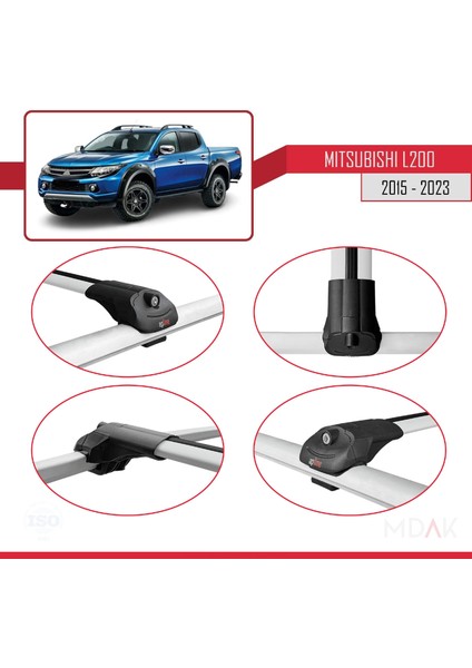 Mitsubishi L200 V 2015-2023 Arası ile Uyumlu Ace-1 Ara Atkı Tavan Barı Gri 2 Adet fırsatları