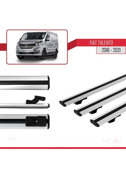 Fiat Talento 2016-2021 Arası ile Uyumlu Basıc Model Ara Atkı Tavan Barı Gri 3 Adet modelleri