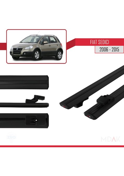 Fiat Sedici 2006-2015 Arası ile Uyumlu Basıc Model Ara Atkı Tavan Barı Siyah 2 Adet modelleri