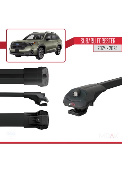 Subaru Forester (Ayrık) 2024-2025 Arası ile Uyumlu Ace-1 Ara Atkı Tavan Barı Siyah 2 Adet modelleri