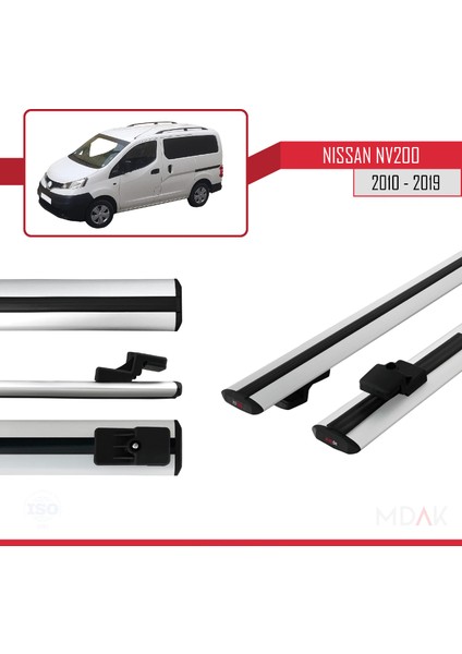 Nissan NV200 (M20) 2010-2019 Arası ile Uyumlu Basıc Model Ara Atkı Tavan Barı Gri 2 Adet modelleri