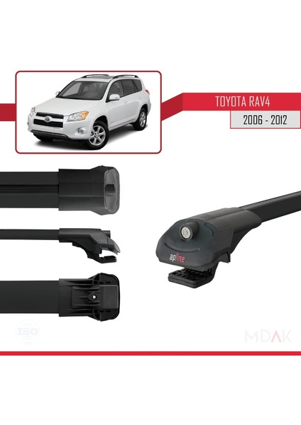 Toyota Rav4 Iıı (XA30) 2006-2012 Arası ile Uyumlu Ace-1 Ara Atkı Tavan Barı Siyah 2 Adet modelleri