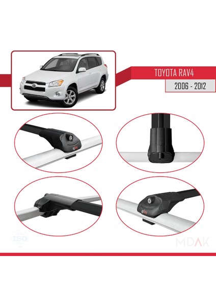 Toyota Rav4 Iıı (XA30) 2006-2012 Arası ile Uyumlu Ace-1 Ara Atkı Tavan Barı Siyah 2 Adet fırsatları