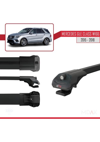 Mercedes Gle Class 3 (W166) 2015-2018 Arası ile Uyumlu Ace-1 Ara Atkı Tavan Barı Siyah 2 Adet modelleri