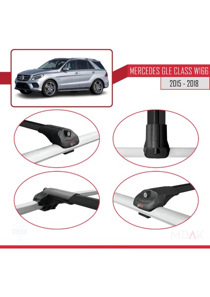Mercedes Gle Class 3 (W166) 2015-2018 Arası ile Uyumlu Ace-1 Ara Atkı Tavan Barı Siyah 2 Adet fırsatları