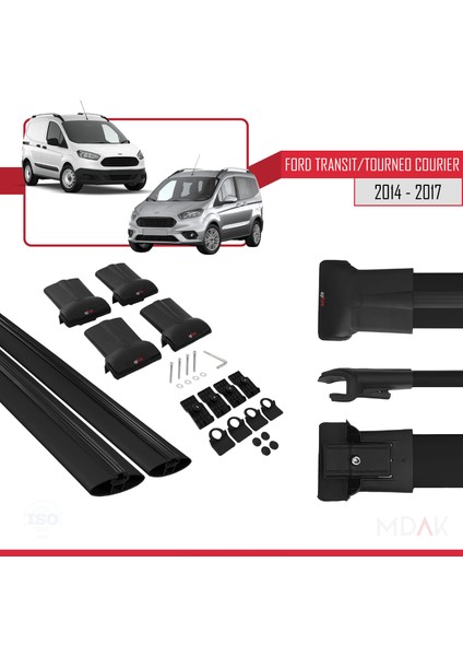 Ford Transit/tourneo Courier Pre-Facelift 2014-2017 Arası ile Uyumlu Fly Model Ara Atkı Tavan Barı Siyah 2 Adet indirimleri