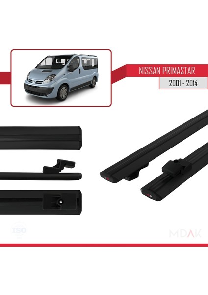 Nissan Primastar 2001-2014 Arası ile Uyumlu Basıc Model Ara Atkı Tavan Barı Siyah 2 Adet modelleri