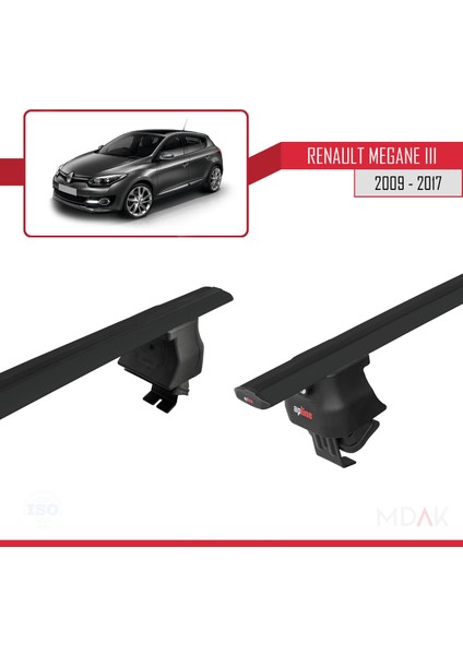 Renault Megane 3 2009-2017 Arası ile Uyumlu Ace-4 Ara Atkı Tavan Barı Siyah 2 Adet fırsatları