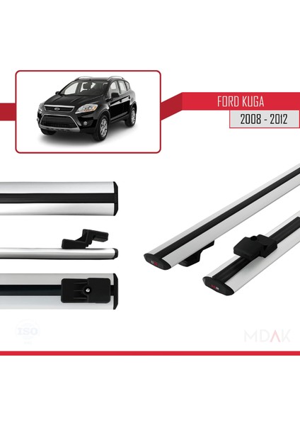 Ford Kuga (C394) 2008-2012 Arası ile Uyumlu Basıc Model Ara Atkı Tavan Barı Gri 2 Adet modelleri