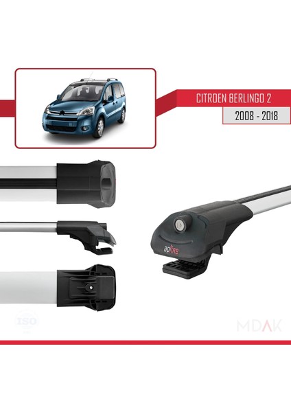 Citroen Berlingo 2 (B9) 2008-2018 Arası ile Uyumlu Ace-1 Ara Atkı Tavan Barı Gri 3 Adet fırsatları