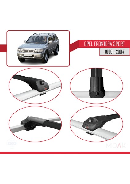 Opel Frontera Sport 2 1999-2004 Arası ile Uyumlu Ace-1 Ara Atkı Tavan Barı Siyah 3 Adet fırsatları