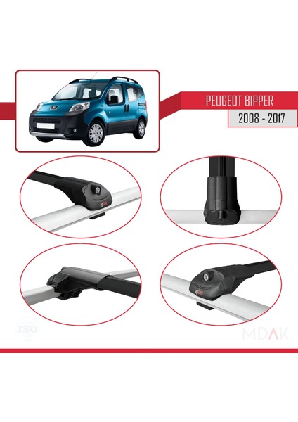 Peugeot Bipper 2008-2017 Arası ile Uyumlu Ace-1 Ara Atkı Tavan Barı Siyah 2 Adet fırsatları