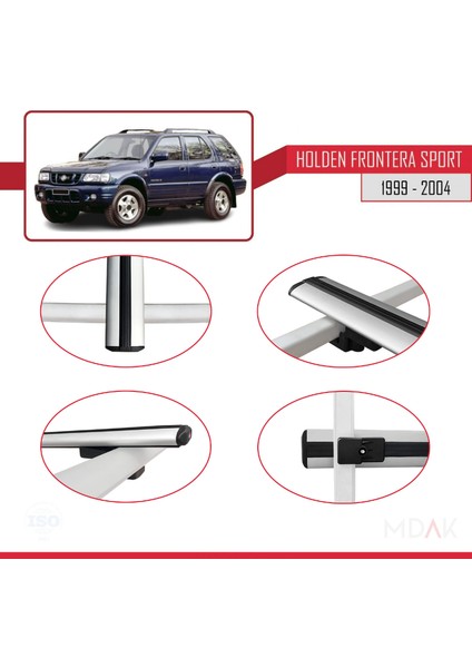 Holden Frontera Sport 2 1999-2004 Arası ile Uyumlu Basıc Model Ara Atkı Tavan Barı Gri 2 Adet fırsatları