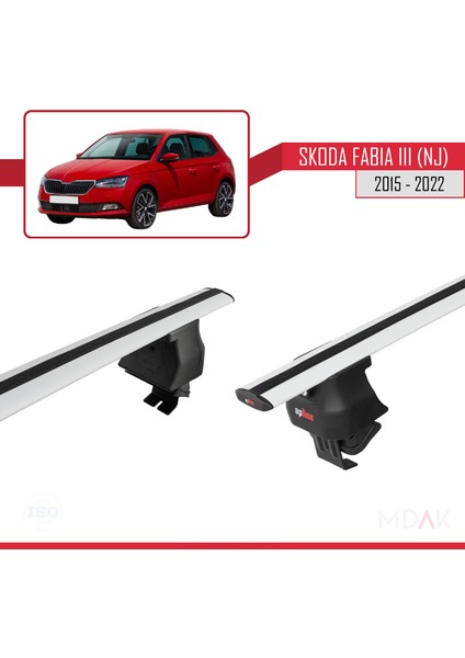 Skoda Fabia 3 (Nj) 2015-2022 Arası ile Uyumlu Ace-4 Ara Atkı Tavan Barı Gri 2 Adet fırsatları