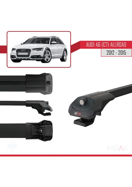 A6 (C7) Allroad 2012-2015 Arası ile Uyumlu Ace-1 Ara Atkı Tavan Barı Siyah 2 Adet modelleri