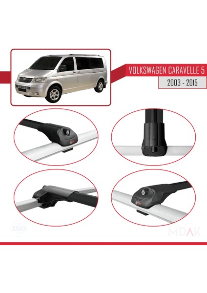 Volkswagen T5 Caravelle 2003-2015 Arası ile Uyumlu Ace-1 Ara Atkı Tavan Barı Siyah 2 Adet fırsatları