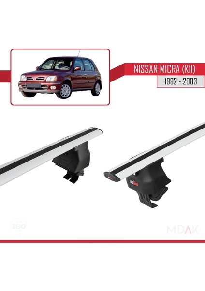 Nissan Micra 2 (K11) 1992-2003 Arası ile Uyumlu Ace-4 Ara Atkı Tavan Barı Gri 2 Adet fırsatları