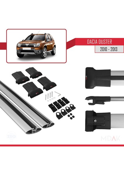 Dacia Duster (Hs) Pre-Facelift 2010-2013 Arası ile Uyumlu Fly Model Ara Atkı Tavan Barı Gri 2 Adet indirimleri