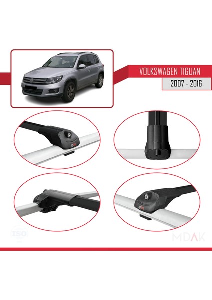 Volkswagen Tiguan (5n) 2007-2016 Arası ile Uyumlu Ace-1 Ara Atkı Tavan Barı Siyah 2 Adet fırsatları