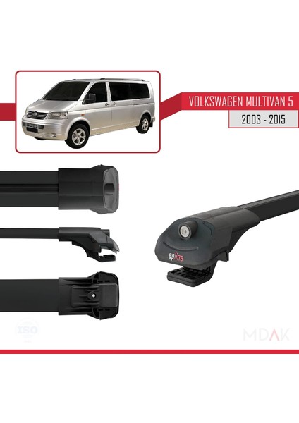 Volkswagen T5 Multivan 2003-2015 Arası ile Uyumlu Ace-1 Ara Atkı Tavan Barı Siyah 2 Adet modelleri