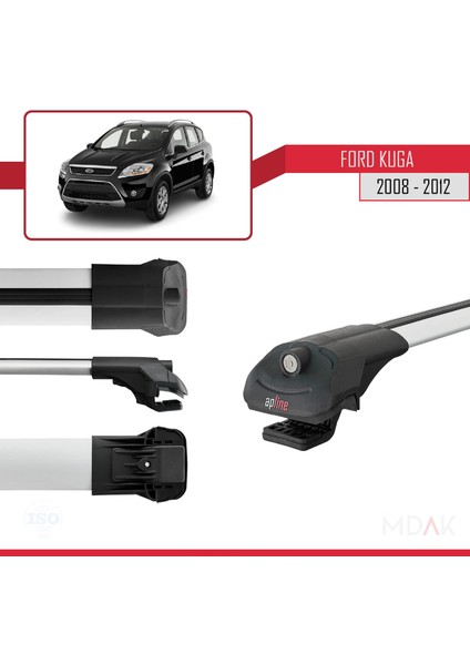 Ford Kuga (C394) 2008-2012 Arası ile Uyumlu Ace-1 Ara Atkı Tavan Barı Gri 2 Adet modelleri