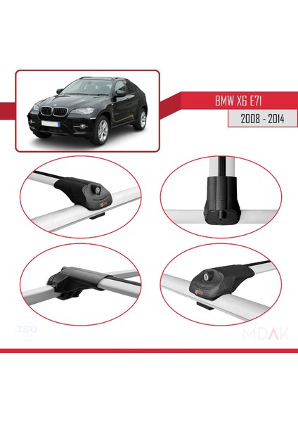 Bmw X6 (E71) 2008-2014 Arası ile Uyumlu Ace-1 Ara Atkı Tavan Barı Gri 2 Adet fırsatları