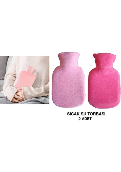 Sıcak Su Torbası 2 Adet,pembe 23X15X2CM 250 ml