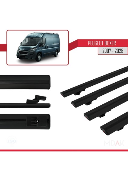 Peugeot Boxer 2 2007 ve Sonrası ile Uyumlu Basıc Model Ara Atkı Tavan Barı Siyah 4 Adet modelleri