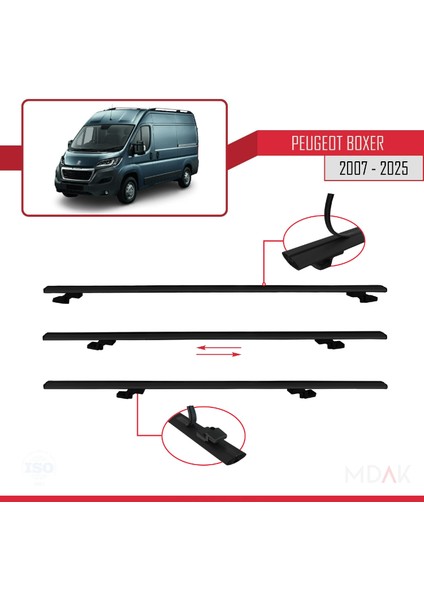 Peugeot Boxer 2 2007 ve Sonrası ile Uyumlu Basıc Model Ara Atkı Tavan Barı Siyah 4 Adet indirimleri