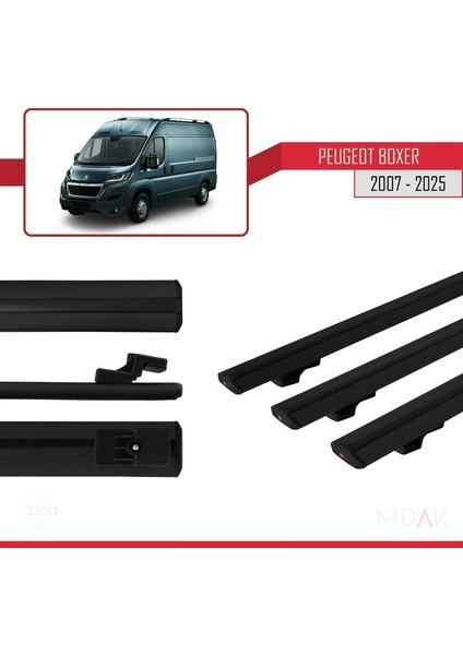 Peugeot Boxer 2 2007 ve Sonrası ile Uyumlu Basıc Model Ara Atkı Tavan Barı Siyah 3 Adet modelleri