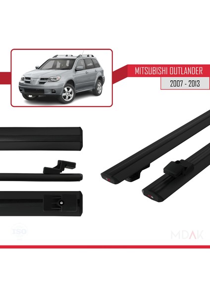 Mitsubishi Outlander 2 2007-2012 Arası ile Uyumlu Basıc Model Ara Atkı Tavan Barı Siyah 2 Adet modelleri