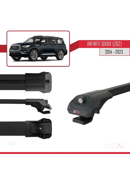 Infiniti QX80 (Z62) 2014-2023 Arası ile Uyumlu Ace-1 Ara Atkı Tavan Barı Siyah 3 Adet modelleri
