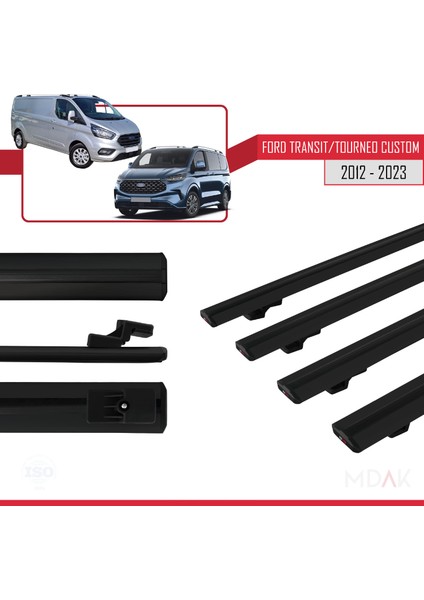 Ford Transit/tourneo Custom 2012-2023 Arası ile Uyumlu Basıc Model Ara Atkı Tavan Barı Siyah 4 Adet modelleri