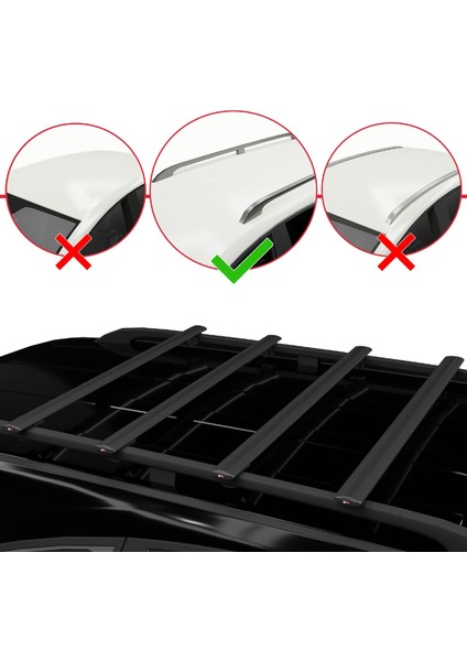 Ford Transit/tourneo Courier Post-Facelift 2018-2022 Arası ile Uyumlu Basıc Model Ara Atkı Tavan Barı Siyah 4 Adet fiyatları