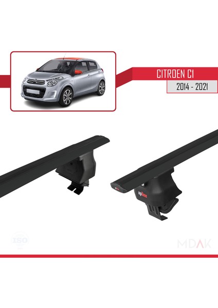 Citroen C1 (AB40) 2014-2021 Arası ile Uyumlu Ace-4 Ara Atkı Tavan Barı Siyah 2 Adet fırsatları