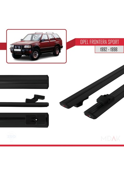 Opel Frontera Sport 1992-1998 Arası ile Uyumlu Basıc Model Ara Atkı Tavan Barı Siyah 2 Adet modelleri