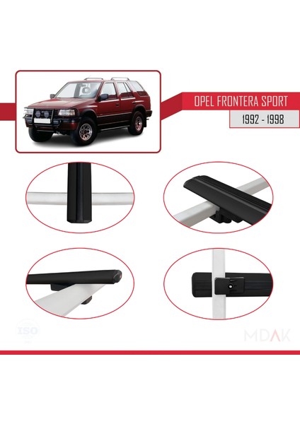 Opel Frontera Sport 1992-1998 Arası ile Uyumlu Basıc Model Ara Atkı Tavan Barı Siyah 2 Adet fırsatları