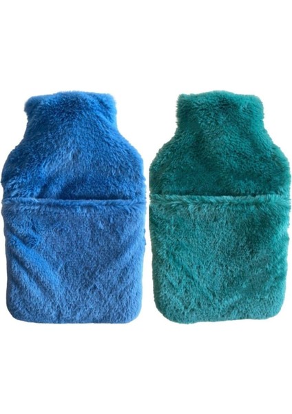 Sıcak Su Torbası 2 Adet,cepli Peluş Termofor 32,5X17,5CM 1500 ml