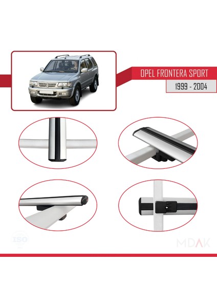 Opel Frontera Sport 2 1999-2004 Arası ile Uyumlu Basıc Model Ara Atkı Tavan Barı Gri 3 Adet fırsatları