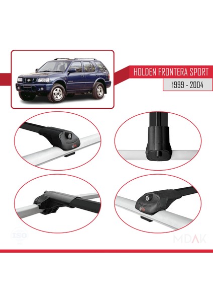 Holden Frontera Sport 2 1999-2004 Arası ile Uyumlu Ace-1 Ara Atkı Tavan Barı Siyah 2 Adet fırsatları