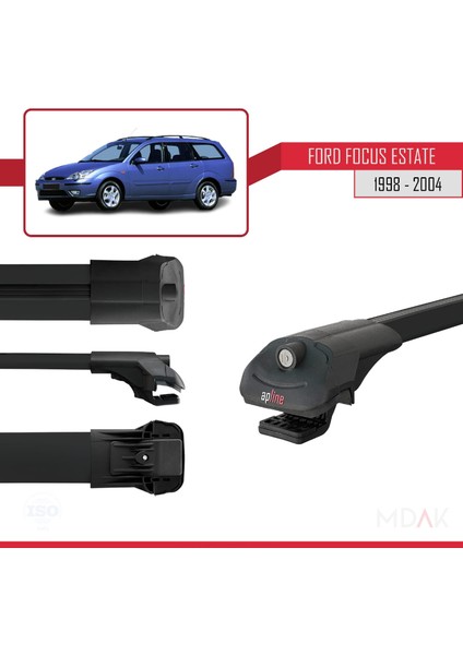 Ford Focus (C170) Sw 1998-2004 Arası ile Uyumlu Ace-1 Ara Atkı Tavan Barı Siyah 2 Adet modelleri