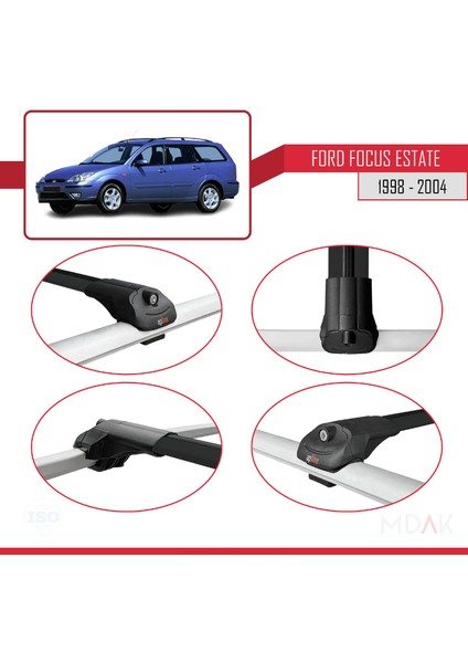 Ford Focus (C170) Sw 1998-2004 Arası ile Uyumlu Ace-1 Ara Atkı Tavan Barı Siyah 2 Adet fırsatları