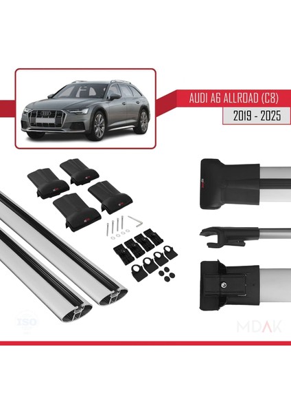 A6 (C8) Allroad 2019 ve Sonrası ile Uyumlu Fly Model Ara Atkı Tavan Barı Gri 2 Adet indirimleri