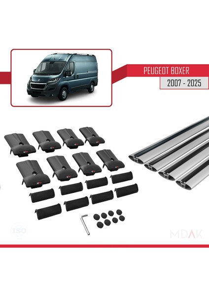 Peugeot Boxer 2 2007 ve Sonrası ile Uyumlu Fly Model Ara Atkı Tavan Barı Gri 4 Adet indirimleri