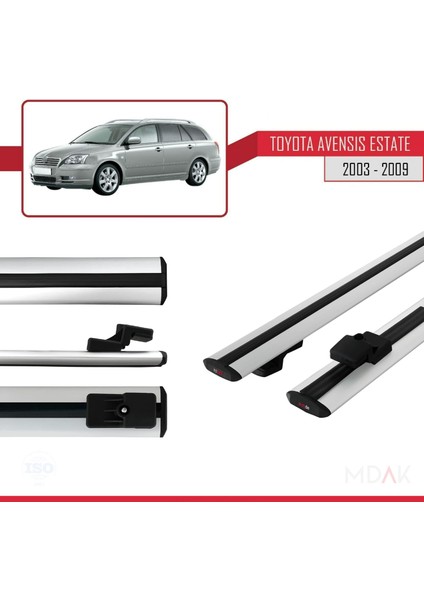 Toyota Avensis Sw 2003-2009 Arası ile Uyumlu Basıc Model Ara Atkı Tavan Barı Gri 2 Adet modelleri