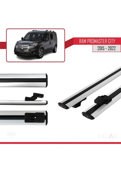 Ram Promaster City (636) 2015-2022 Arası ile Uyumlu Basıc Model Ara Atkı Tavan Barı Gri 2 Adet modelleri