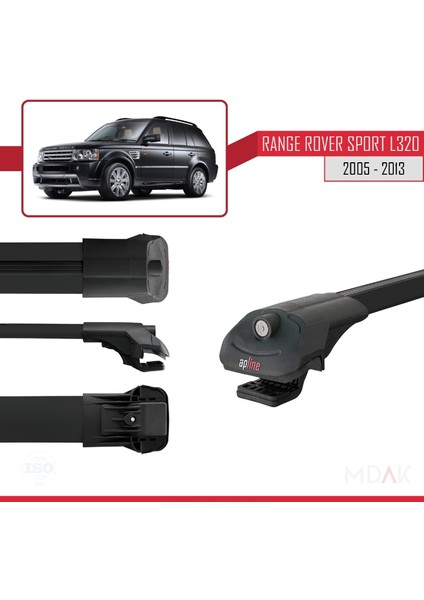 Land Rover Range Rover Sport (L320) 2005-2013 Arası ile Uyumlu Ace-1 Ara Atkı Tavan Barı Siyah 2 Adet modelleri
