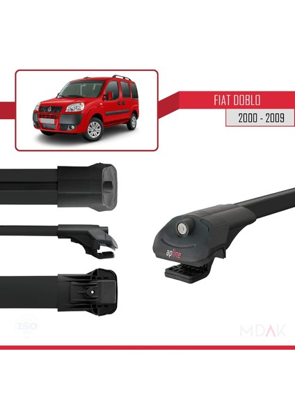 Fiat Doblo 2000-2009 Arası ile Uyumlu Ace-1 Ara Atkı Tavan Barı Siyah 3 Adet modelleri