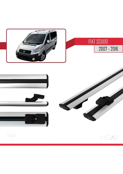 Fiat Scudo 2 2007-2016 Arası ile Uyumlu Basıc Model Ara Atkı Tavan Barı Gri 2 Adet modelleri