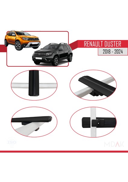 Renault Duster 2 (Hm) 2018 ve Sonrası ile Uyumlu Basıc Model Ara Atkı Tavan Barı Siyah 2 Adet fırsatları